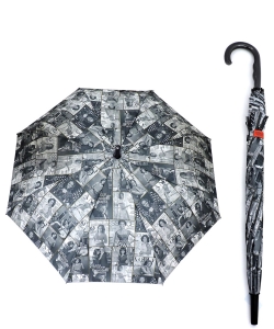Magazine Cover Collage Auto Umbrella OU501 BLACK